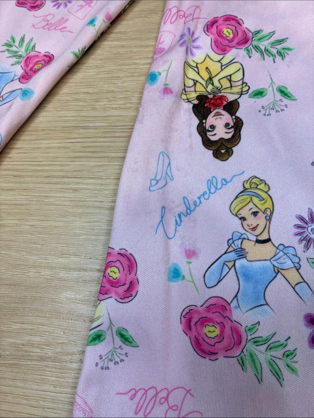 Disney Princess Pink Long-Sleeve Nightgown Jasmine Belle Rapunzel Cinderella